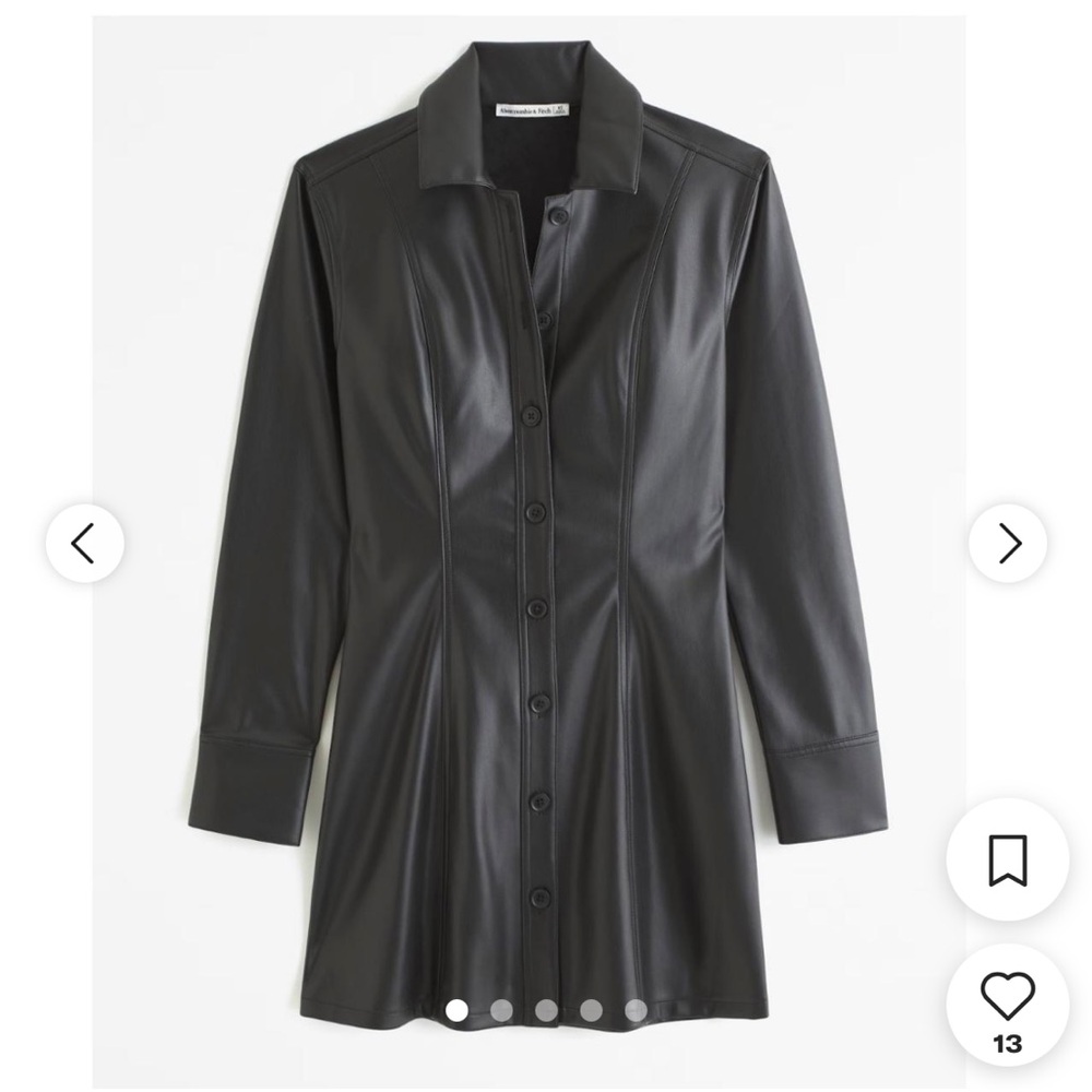 NWT Abercrombie & Fitch Black Leather Dress